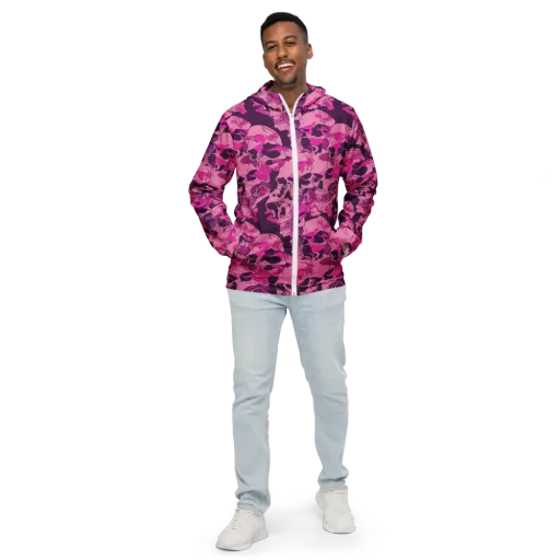 Fuchsia Afterlife on a Men's Windbreaker