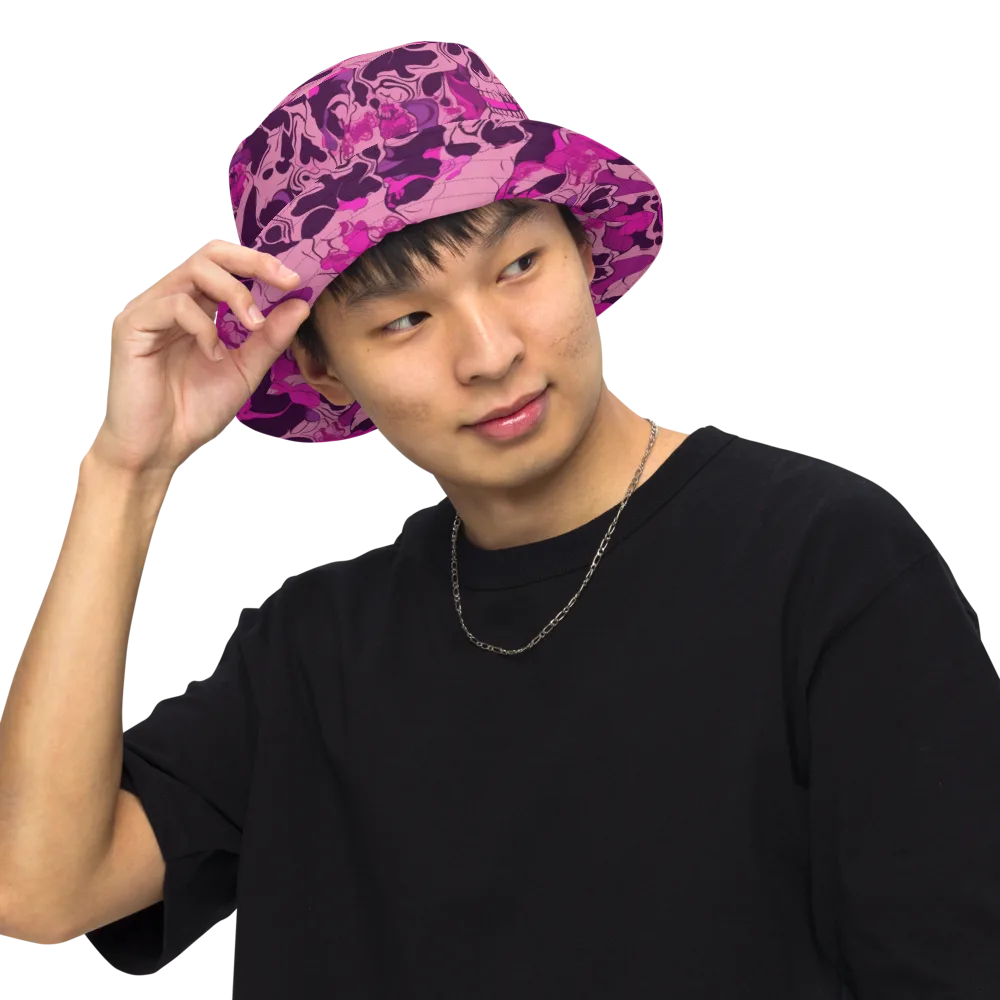 Fuchsia Afterlife on Reversible Bucket Hat — Front Inside