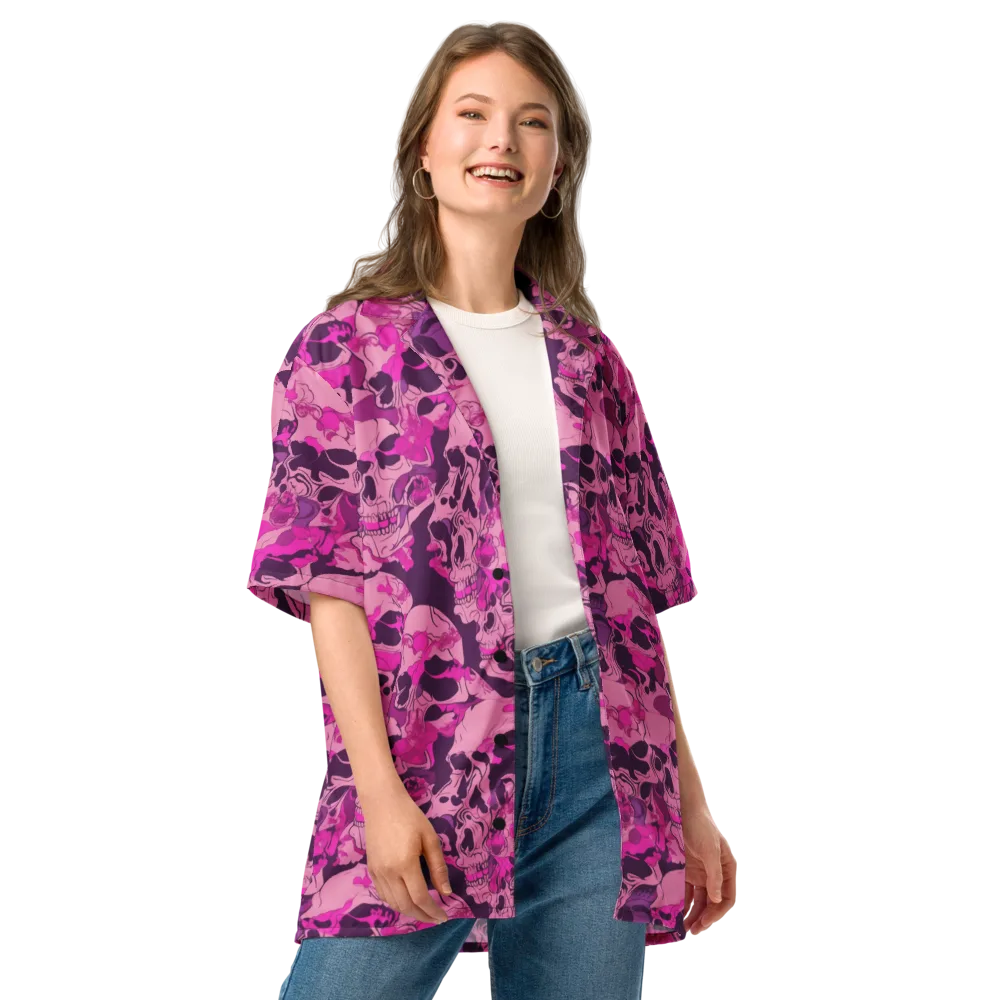 Fuchsia Afterlife on Button Shirt — Front