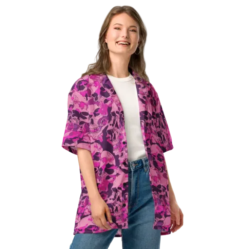 Fuchsia Afterlife on a Button Shirt