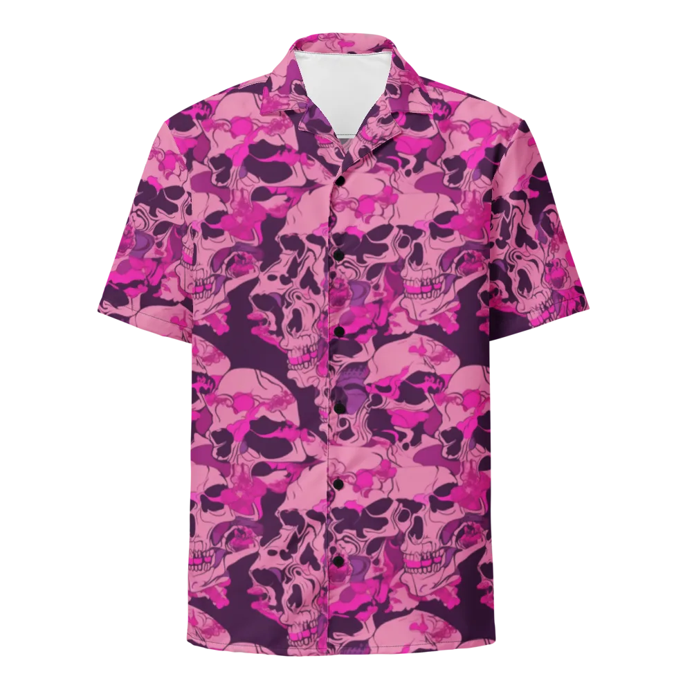Fuchsia Afterlife on Button Shirt — Front