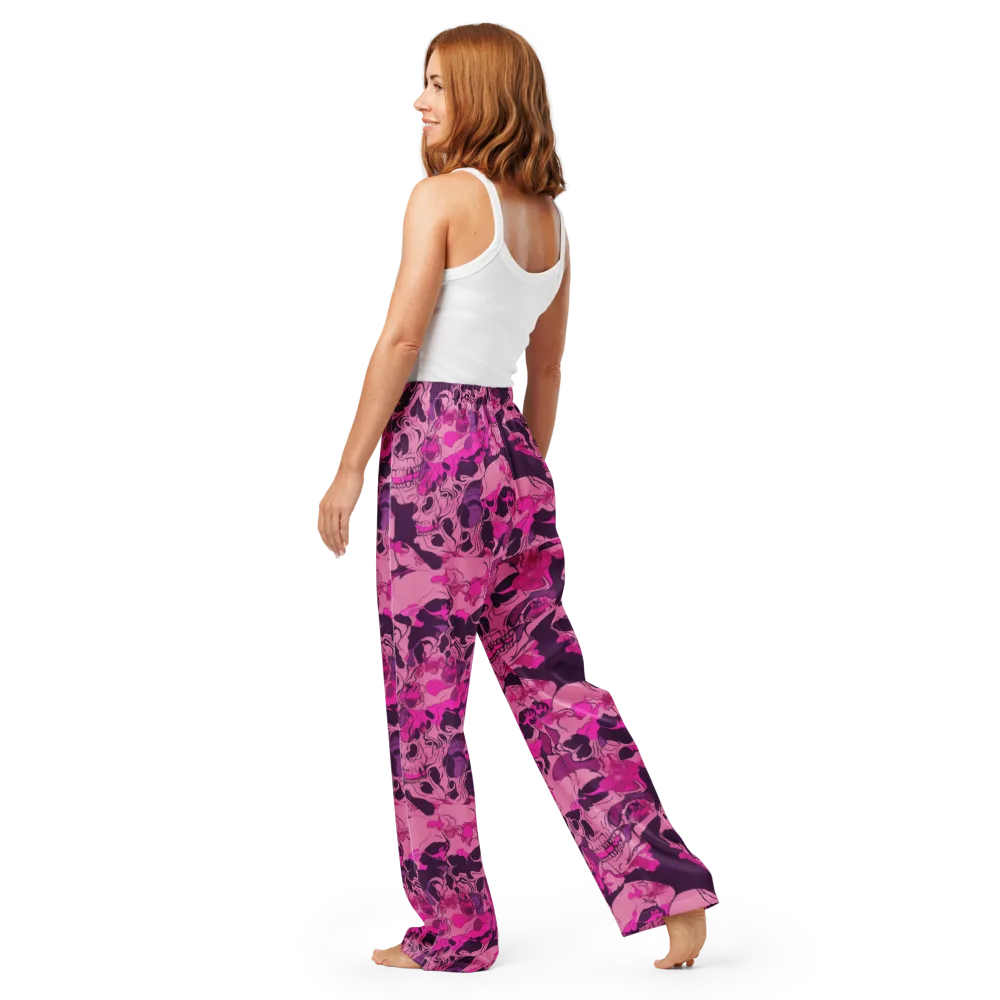 Fuchsia Afterlife on Women's Pajama Pants — Back