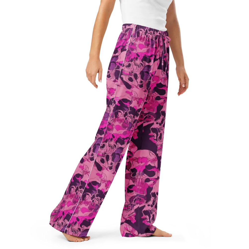 Fuchsia Afterlife on Women's Pajama Pants — Right Front