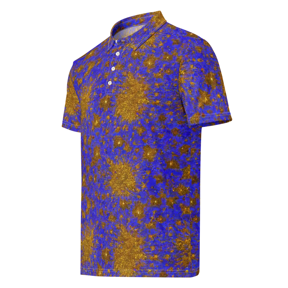 Cobalt Gold Rush on Men's Slim Fit Polo Shirt — Left Front