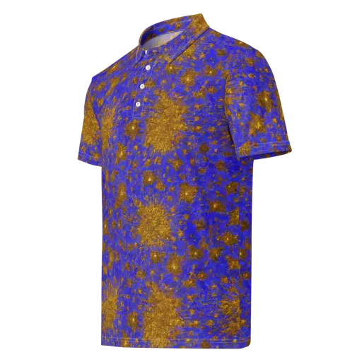 Cobalt Gold Rush on a Men's Slim Fit Polo Shirt