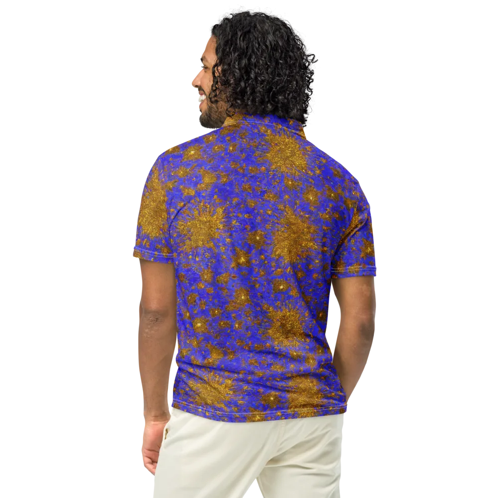 Cobalt Gold Rush on Men's Slim Fit Polo Shirt — Back