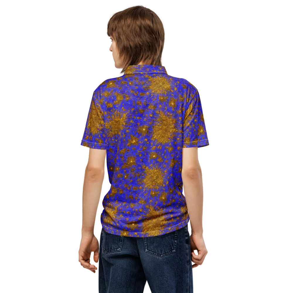 Cobalt Gold Rush on Men's Slim Fit Polo Shirt — Back