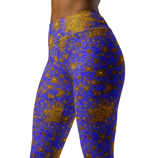 Cobalt Gold Rush on a Yoga Leggings