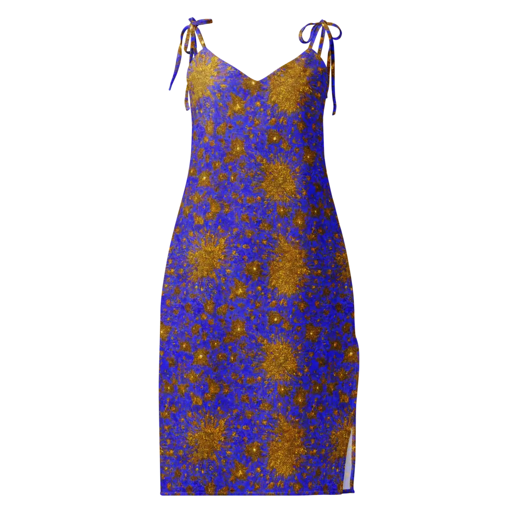 Cobalt Gold Rush on Slip Dress — Front