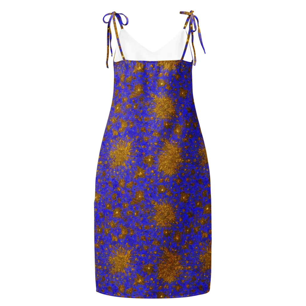 Cobalt Gold Rush on Slip Dress — Back