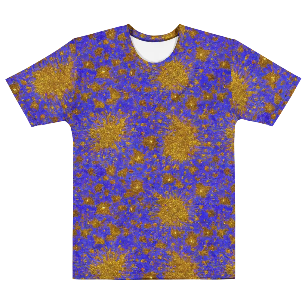 Cobalt Gold Rush on Men's Cotton Crew Neck T-Shirt — Front