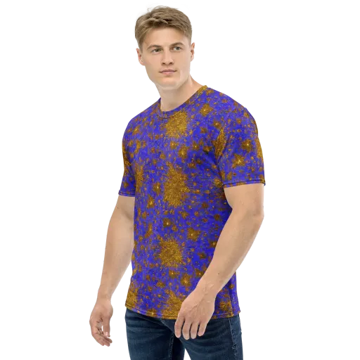Cobalt Gold Rush on a Men's Crew Neck T-Shirt