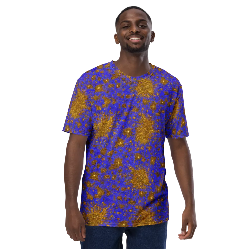 Cobalt Gold Rush on Men's Crew Neck T-Shirt — Front
