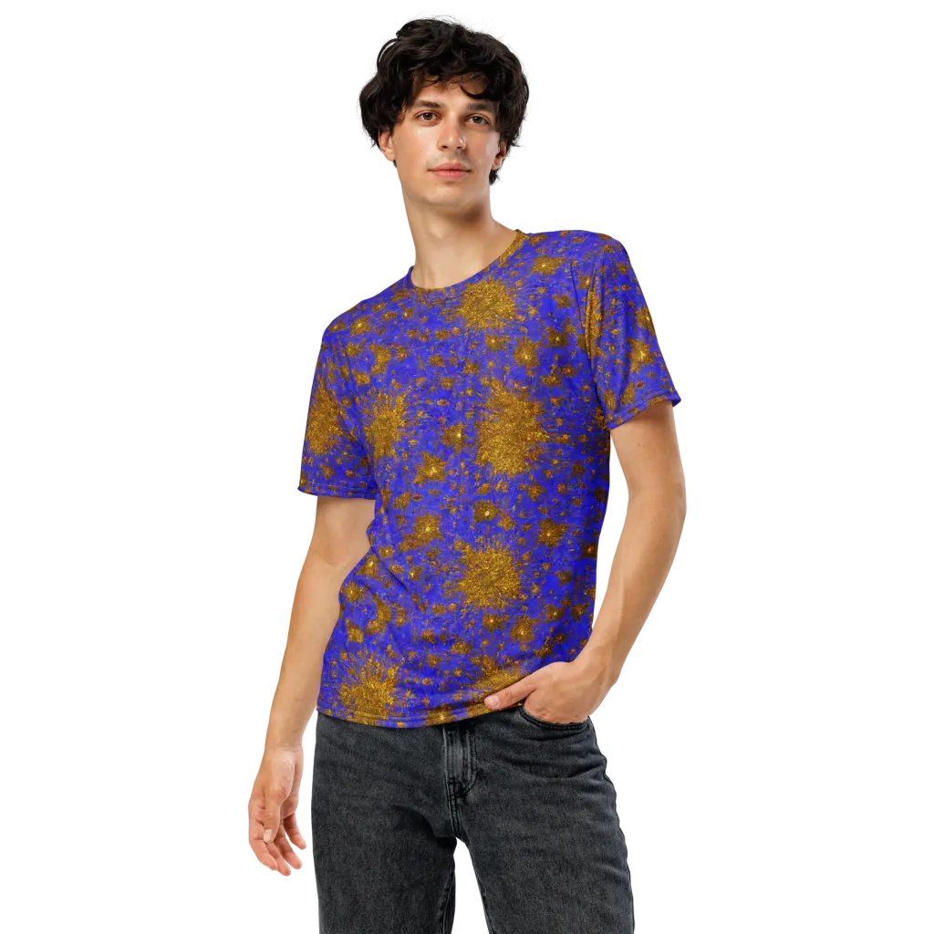 Cobalt Gold Rush on Men's Crew Neck T-Shirt — Front