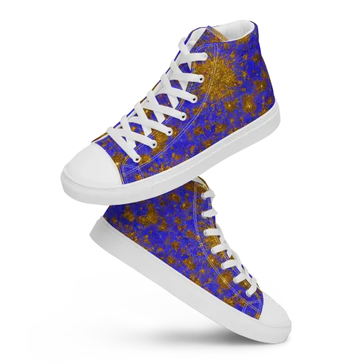 Cobalt Gold Rush on a Men's High Top Canvas Shoes