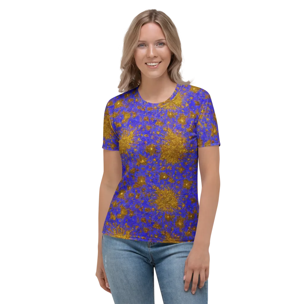Cobalt Gold Rush on Women's Crew Neck T-Shirt — Front
