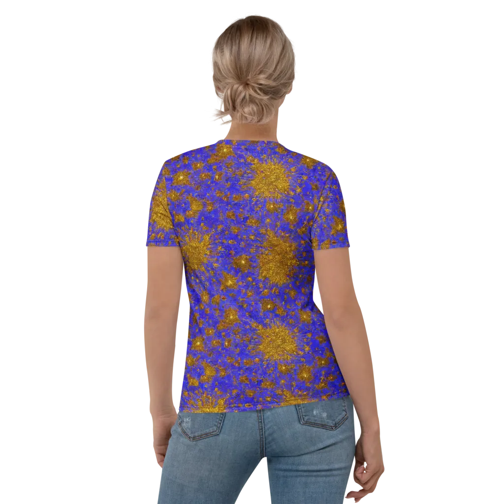 Cobalt Gold Rush on Women's Crew Neck T-Shirt — Back