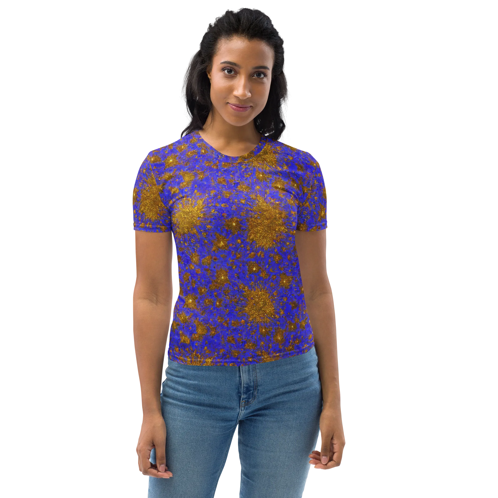 Cobalt Gold Rush on Women's Crew Neck T-Shirt — Front