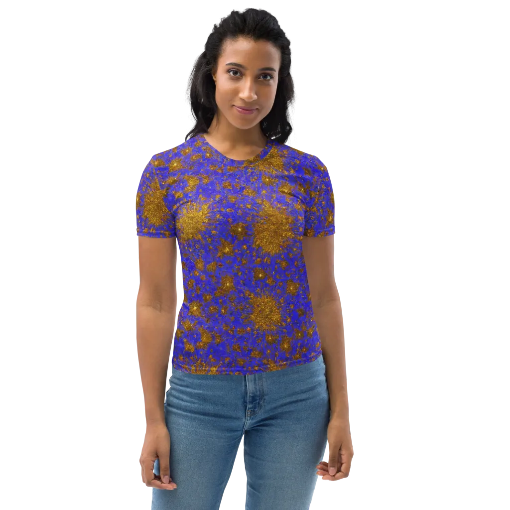 Cobalt Gold Rush on Women's Crew Neck T-Shirt — Front