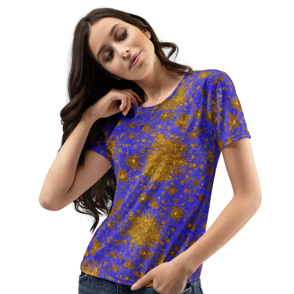 Cobalt Gold Rush on Women's Crew Neck T-Shirt — Left Front
