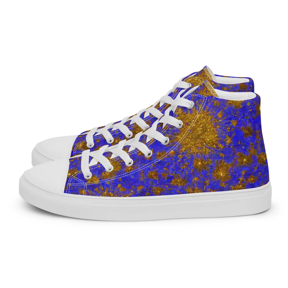 Cobalt Gold Rush on Women's High Top Canvas Shoes — Left