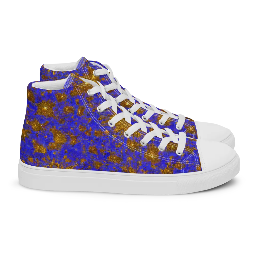 Cobalt Gold Rush on Women's High Top Canvas Shoes — Right
