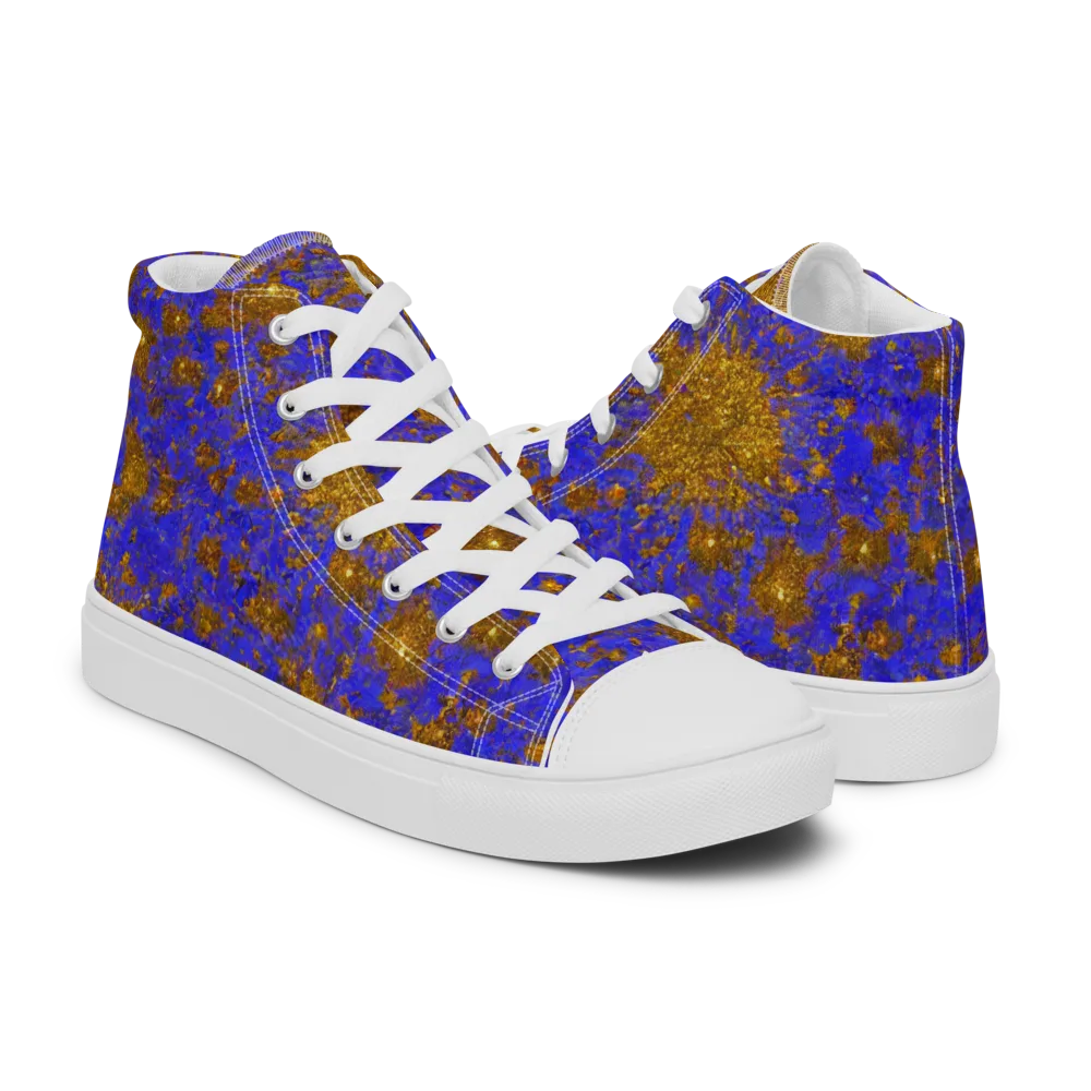 Cobalt Gold Rush on Women's High Top Canvas Shoes — Right