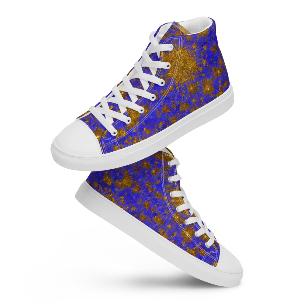 Cobalt Gold Rush on Women's High Top Canvas Shoes — Front