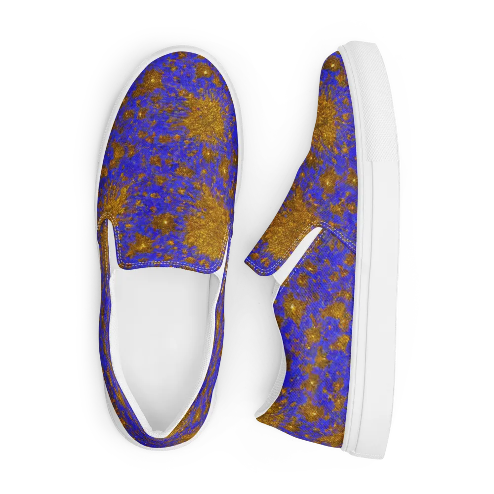 Cobalt Gold Rush on Men's Slip-On Canvas Shoes — Front