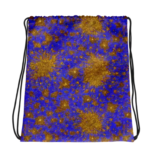 Cobalt Gold Rush on a Drawstring Bag