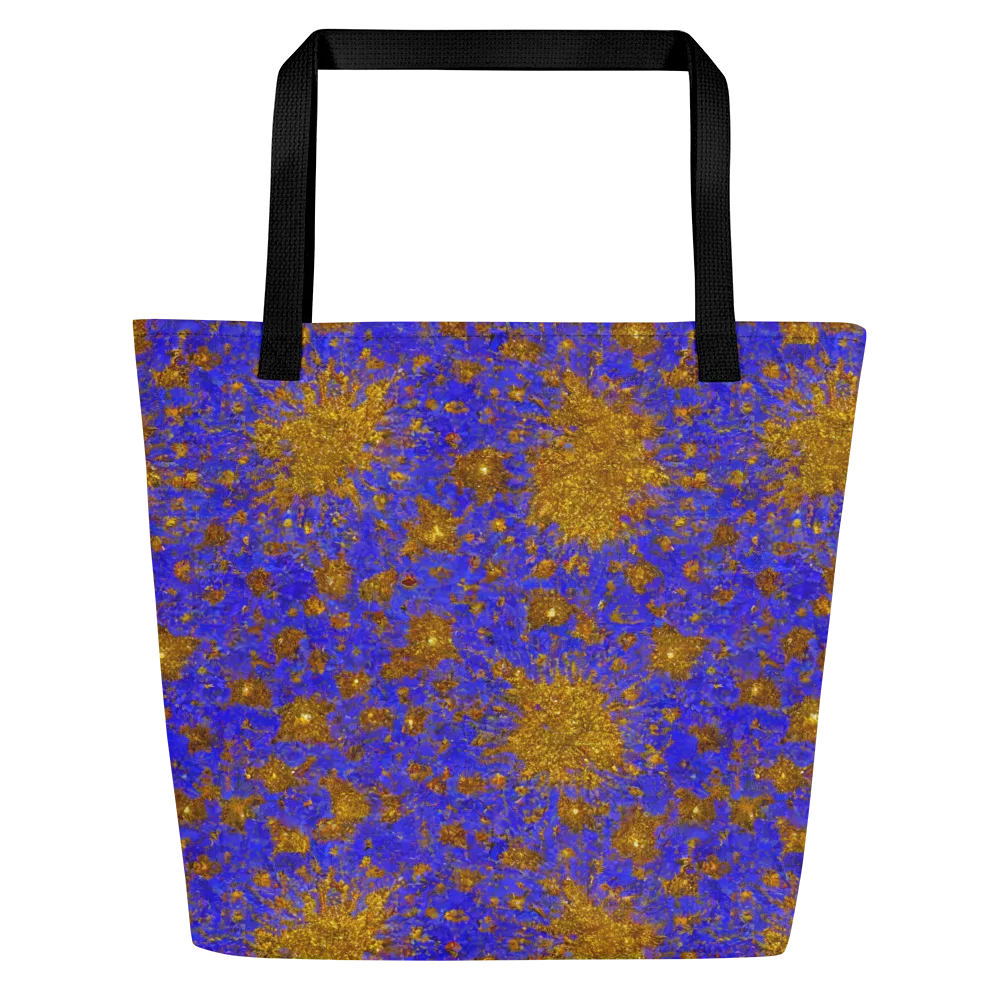 Cobalt Gold Rush on Large Tote Bag W/ Pocket — Front
