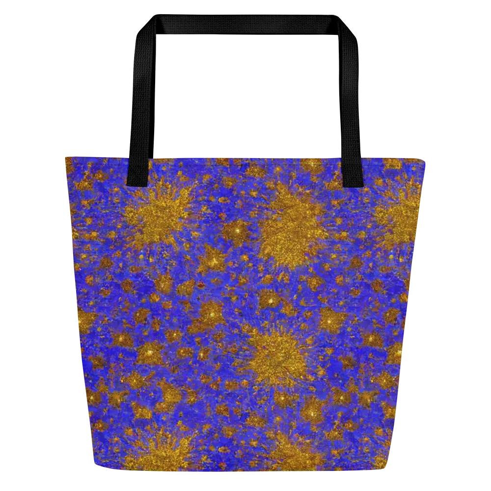 Cobalt Gold Rush on Large Tote Bag W/ Pocket — Front