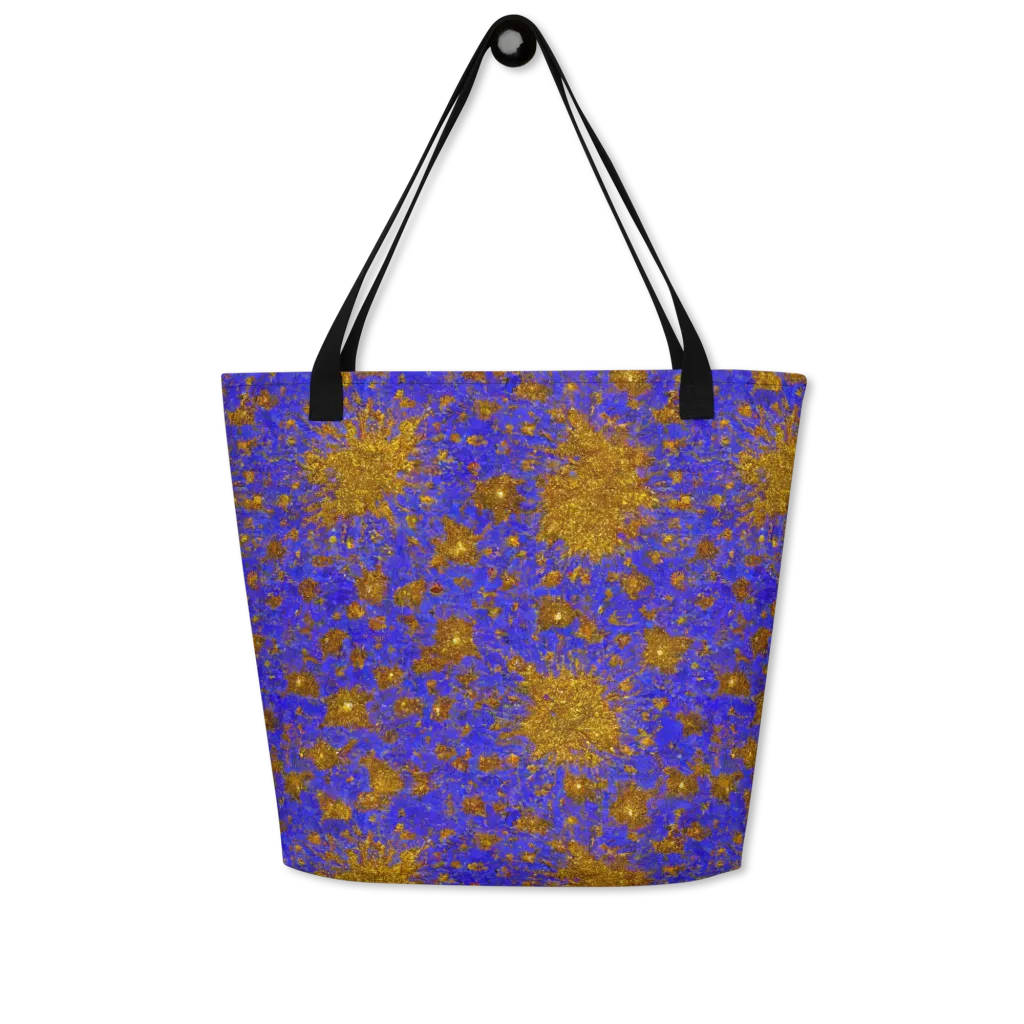 Cobalt Gold Rush on Large Tote Bag W/ Pocket — Front