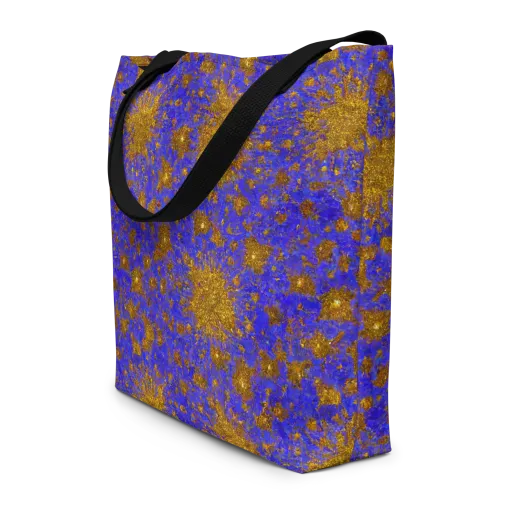 Cobalt Gold Rush on a Large Tote Bag W/ Pocket