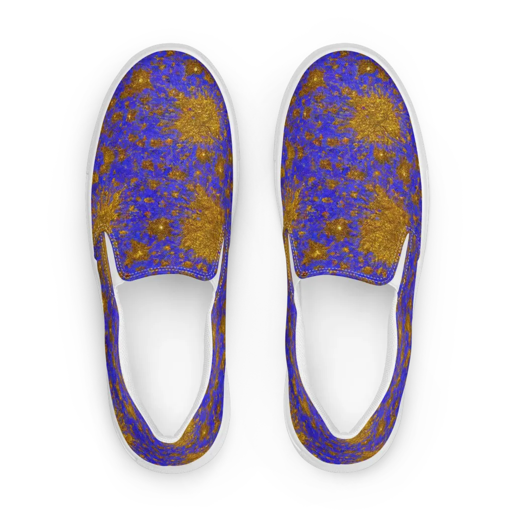 Cobalt Gold Rush on Women's Slip-On Canvas Shoes — Front