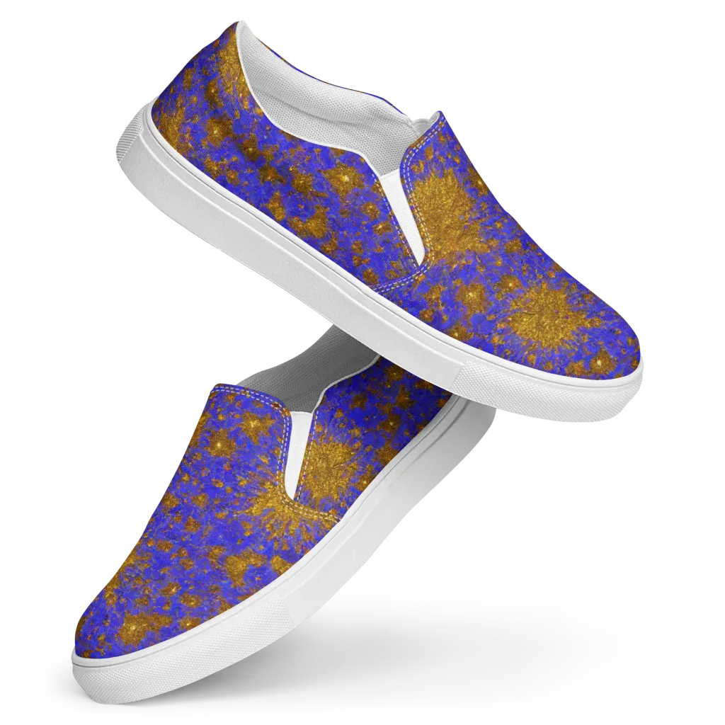 Cobalt Gold Rush on Women's Slip-On Canvas Shoes — Front