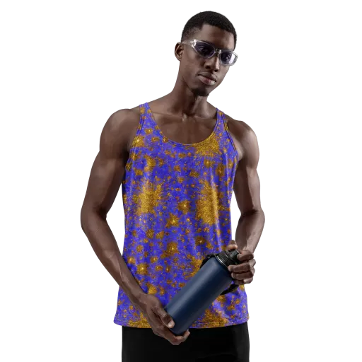 Cobalt Gold Rush on a Men's Tank Top
