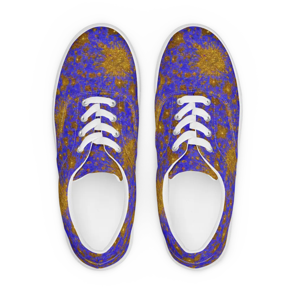 Cobalt Gold Rush on Men's Lace-Up Canvas Shoes — Front