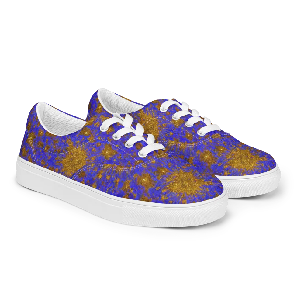 Cobalt Gold Rush on Men's Lace-Up Canvas Shoes — Right Front