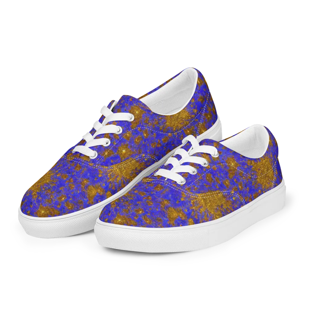 Cobalt Gold Rush on Men's Lace-Up Canvas Shoes — Left Front