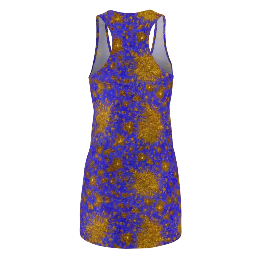 Cobalt Gold Rush on Racerback Dress — Back
