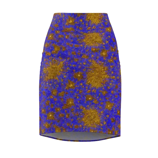 Cobalt Gold Rush on a Pencil Skirt