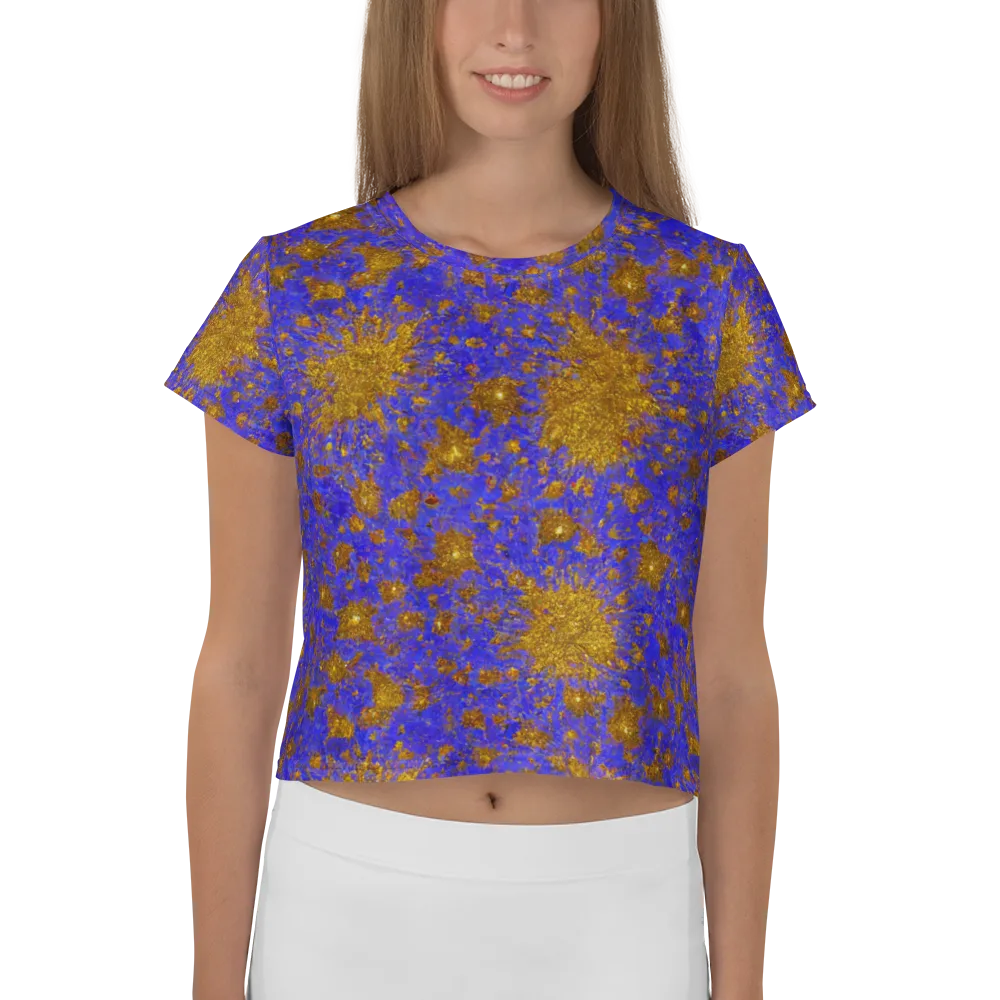 Cobalt Gold Rush on Crop Tee — Front