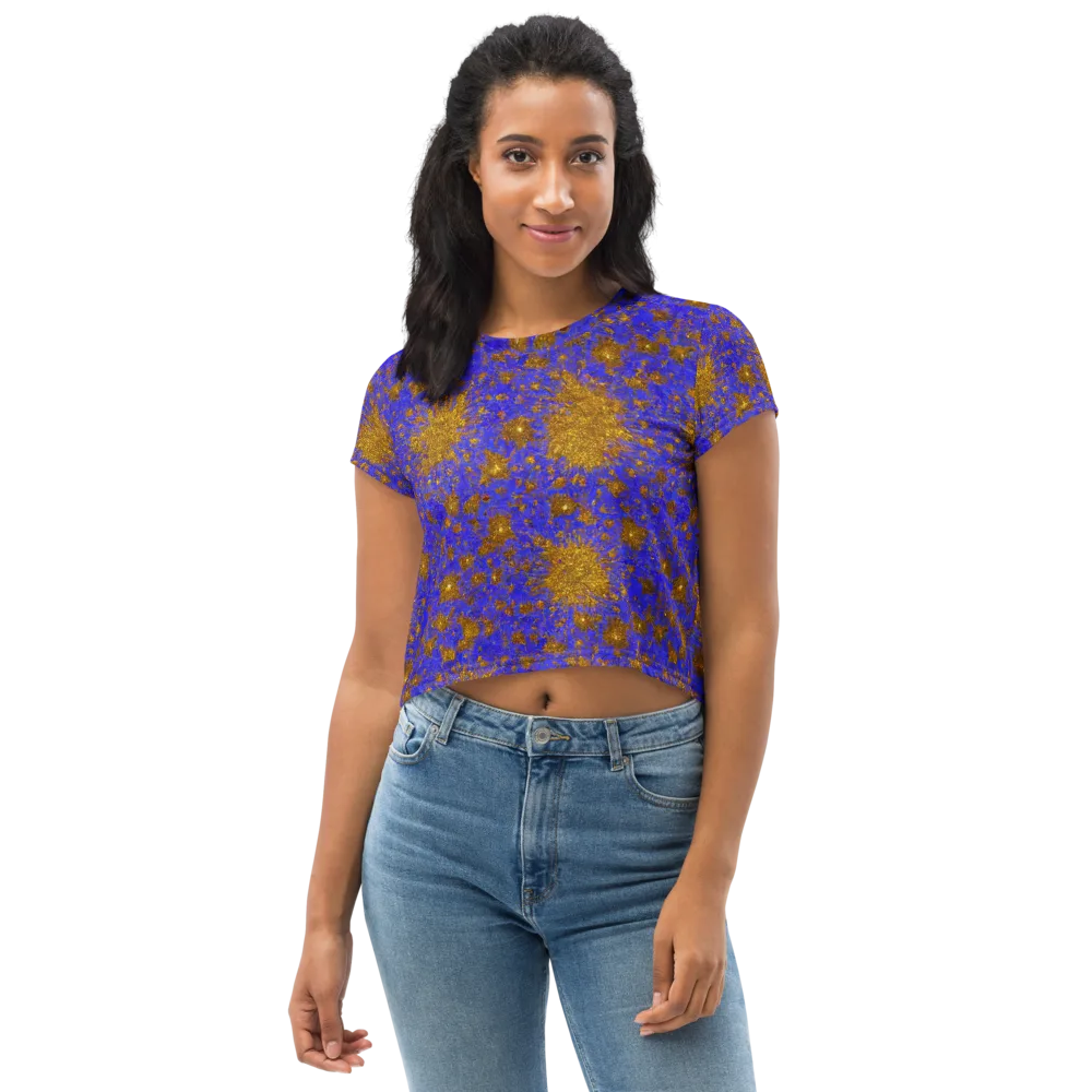 Cobalt Gold Rush on Crop Tee — Front