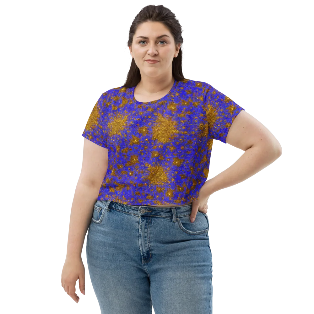Cobalt Gold Rush on Crop Tee — Front