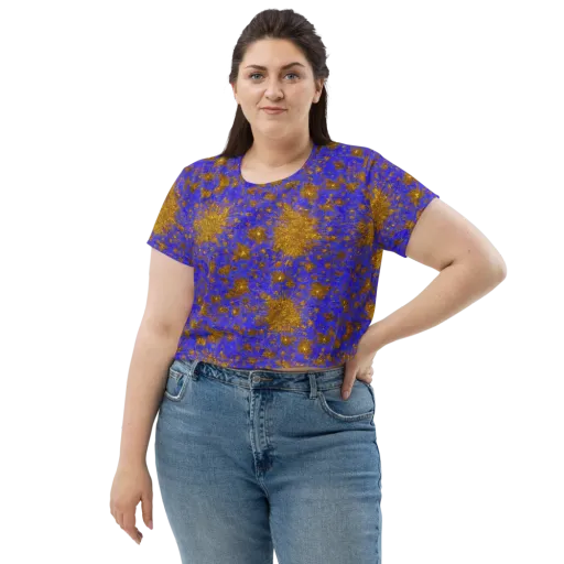 Cobalt Gold Rush on a Crop Tee