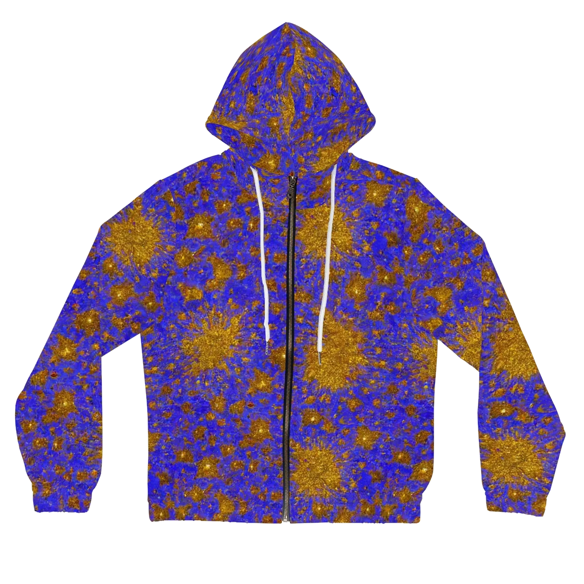 Cobalt Gold Rush on Women's Full-Zip Hoodie — Front