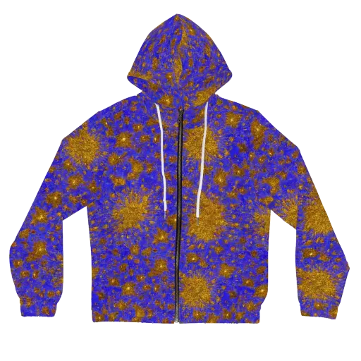 Cobalt Gold Rush on a Women's Full-Zip Hoodie