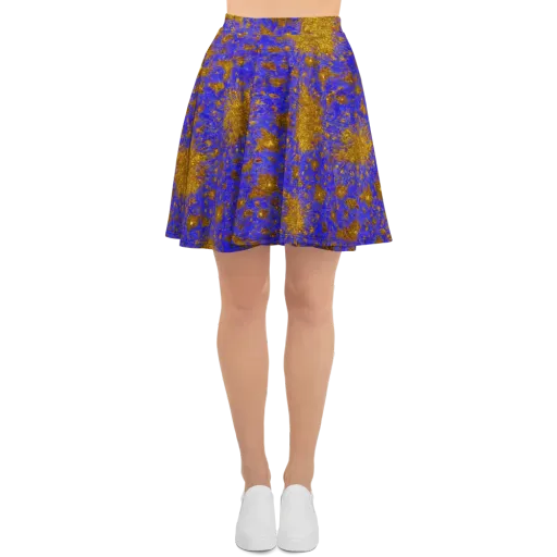 Cobalt Gold Rush on a Skater Skirt