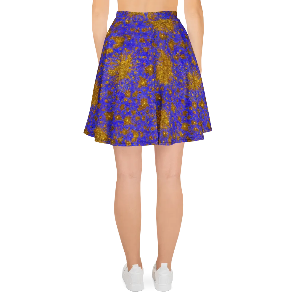 Cobalt Gold Rush on Skater Skirt — Back